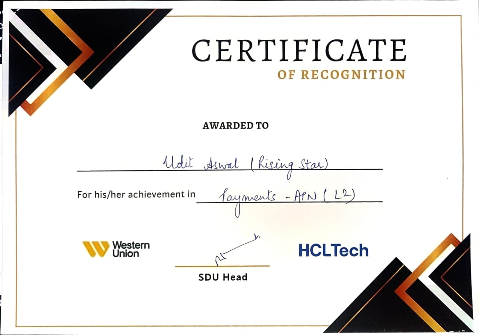 Certificate Of Recognition 2023