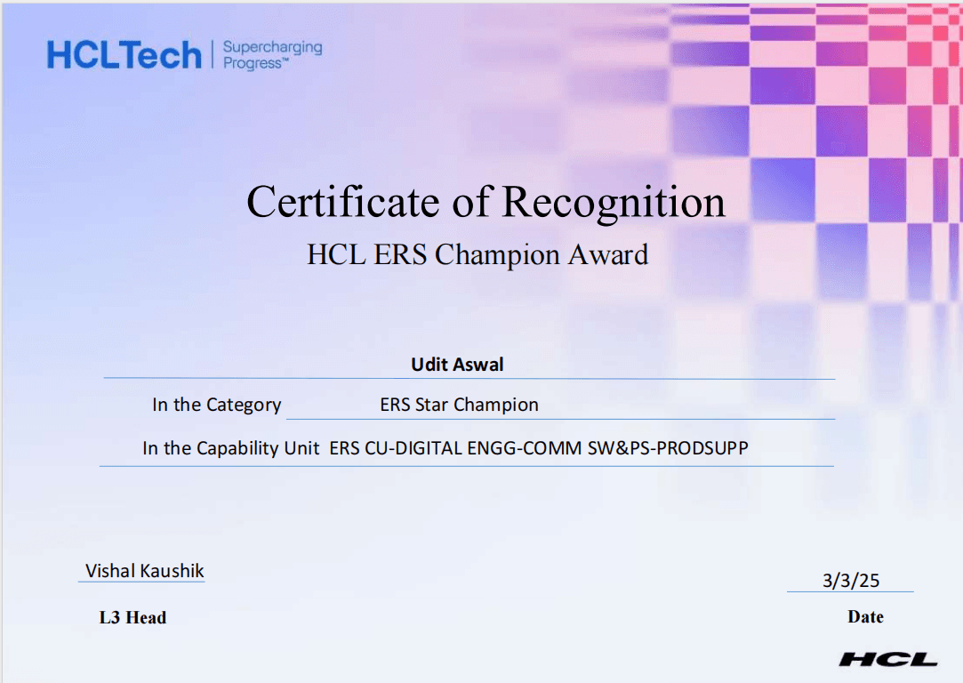 Certificate Of Recognition 2025